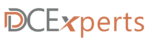DCExperts logo with stylized gray DC and orange Experts text forming a brand wordmark